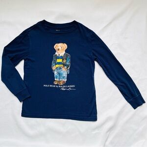 Polo Bear by Ralph Lauren navy Long Sleeve KIDS Tee with Bear Design 7